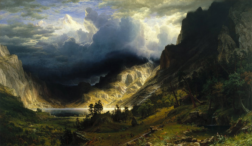 Storm in the Rocky Mountains in Detail Albert Bierstadt